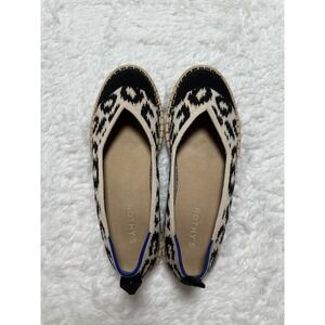 Rothy's The Espadrille Leopard‎ Print Knit Slip On Flats Shoes Womens Size 9.5